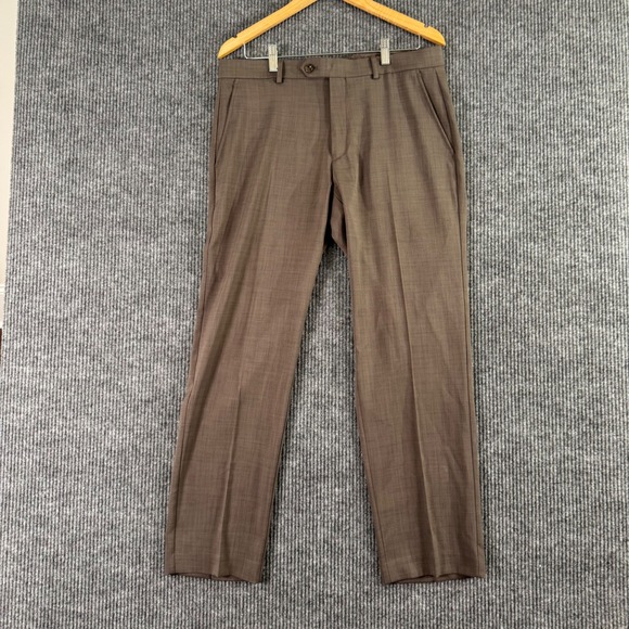Michael Kors Mens 33x30 Brown Dress Pants Slim Fit Stretch Business Casual - Picture 1 of 9